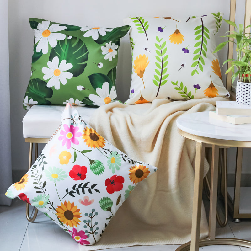 Flower Design Cushion Cover