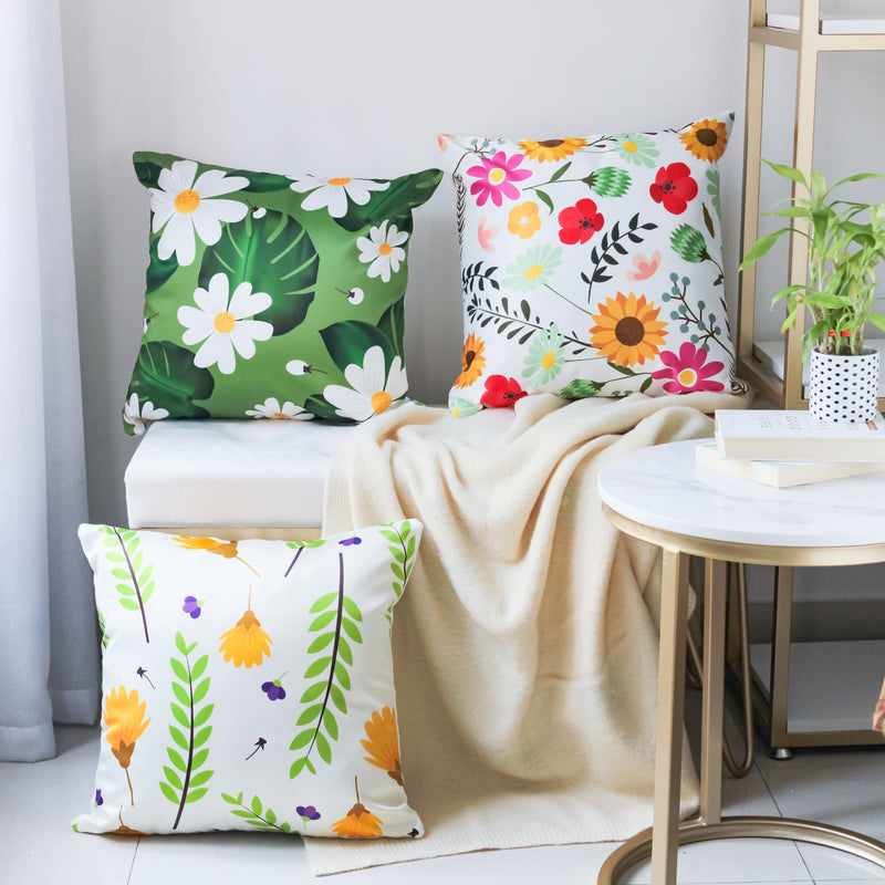 Flower Design Cushion Cover
