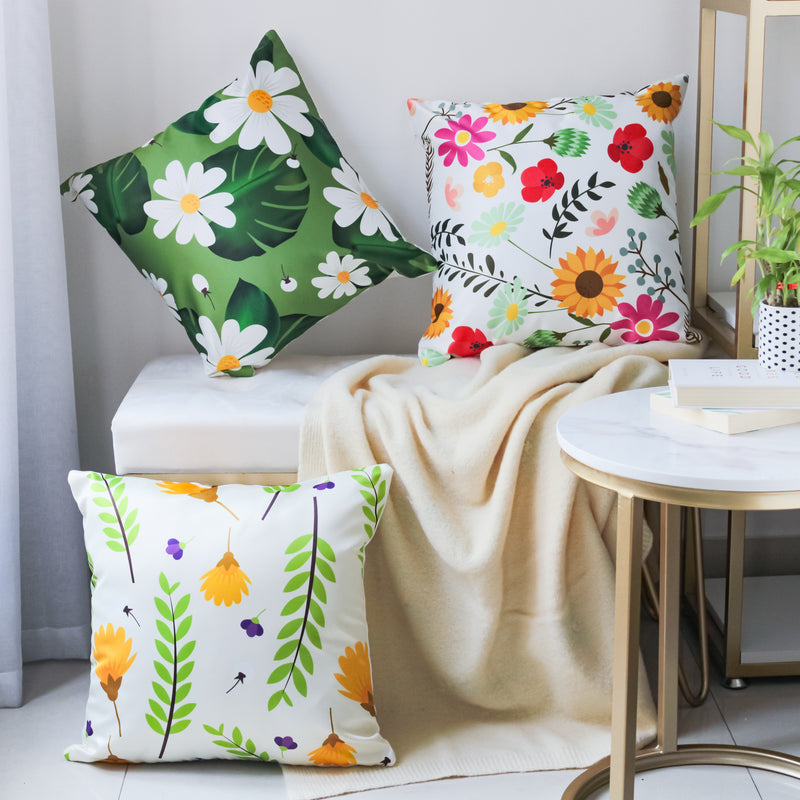 Flower Design Cushion Cover