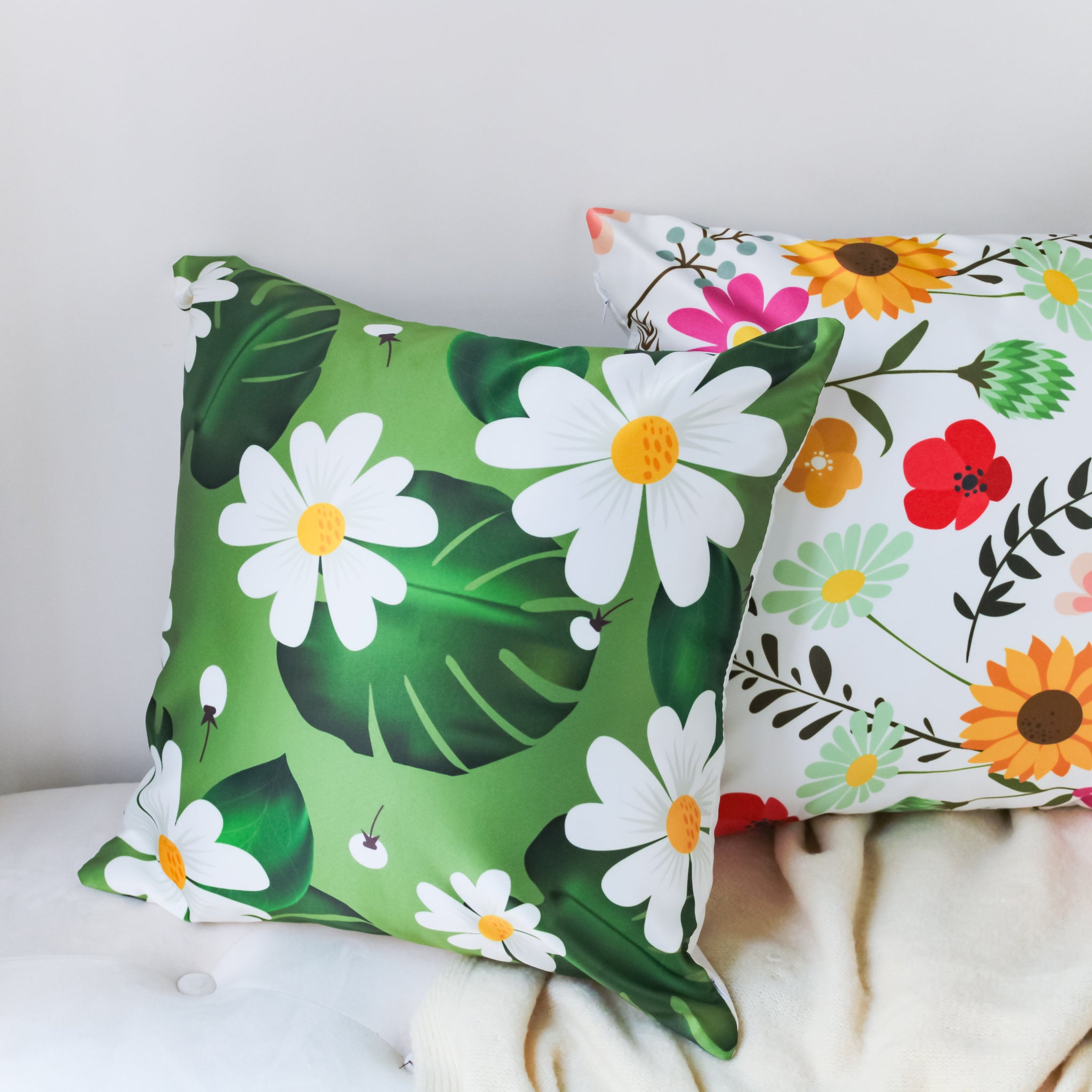 Cushion cover flower design sale