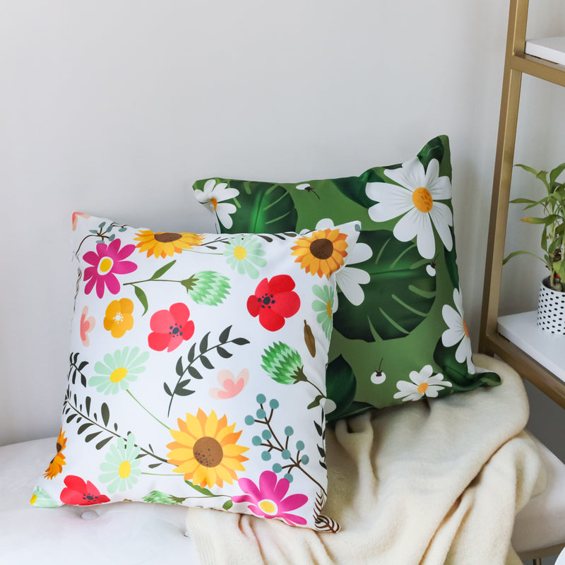 Flower Design Cushion Cover