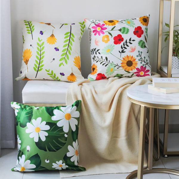Flower Design Cushion Cover