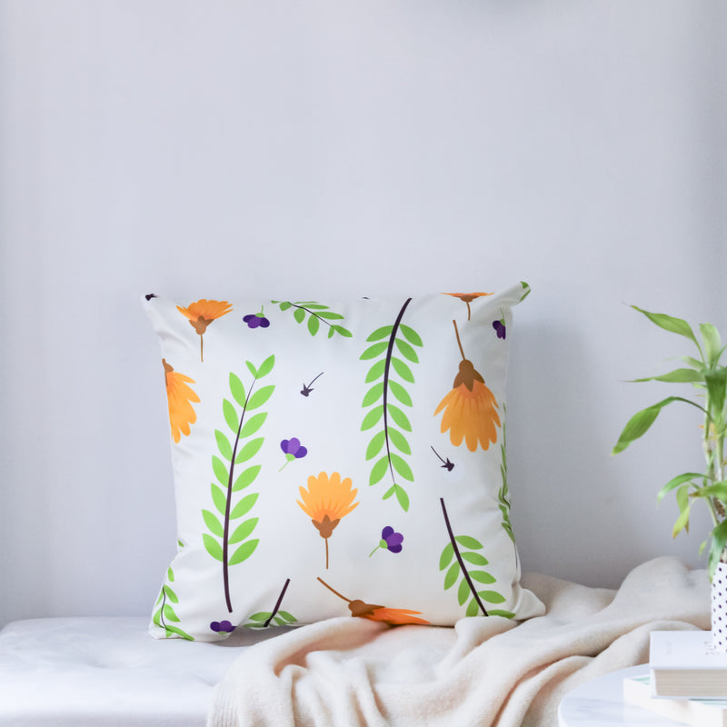 Flower Design Cushion Cover