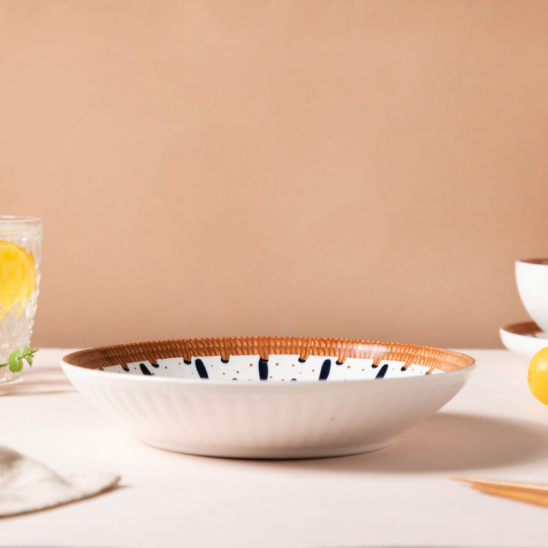 Dewdrop Ceramic Snack Dish 8 Inch - Serving plate, snack plate, dessert plate | Plates for dining & home decor