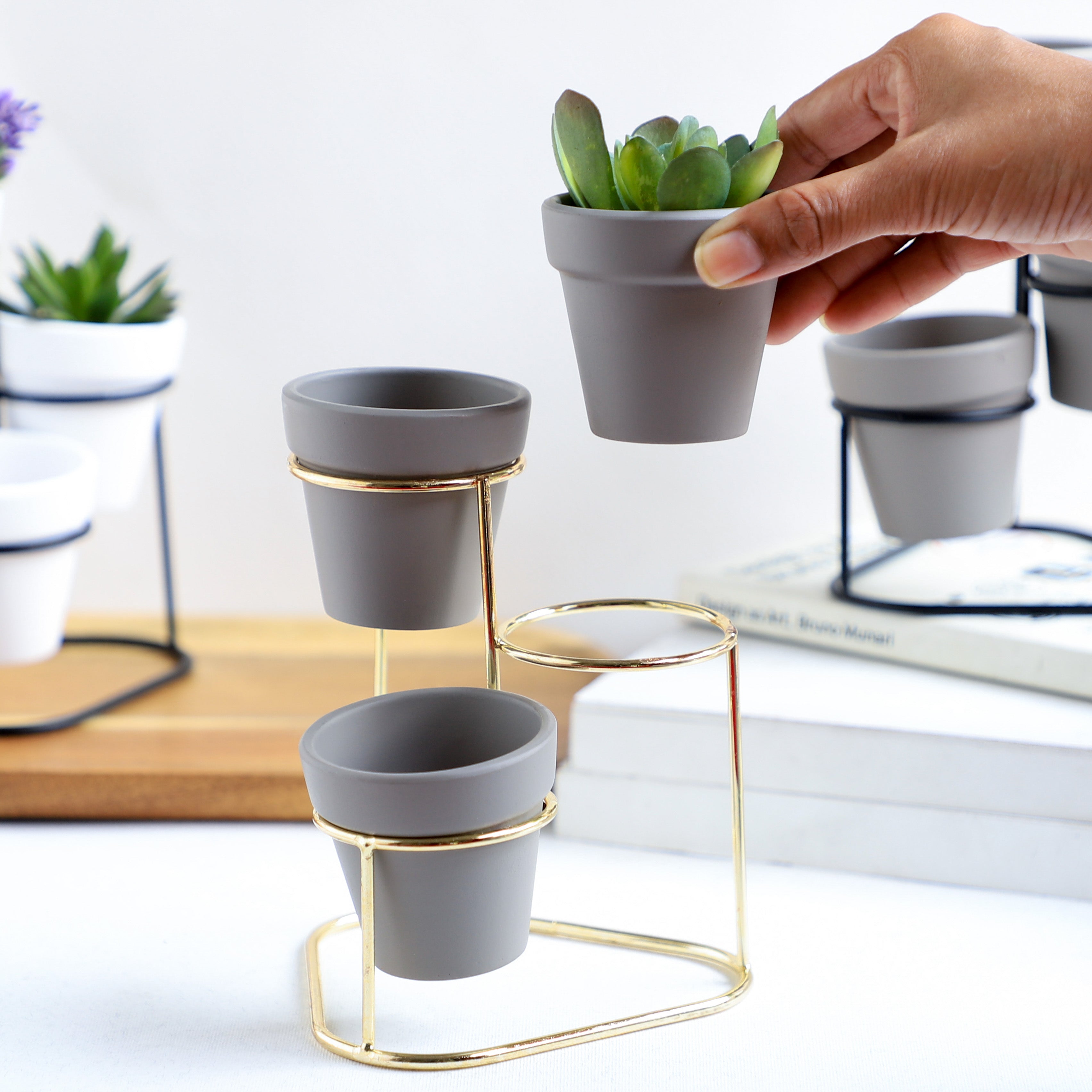 Clay planters fiber pure Planter set of 3