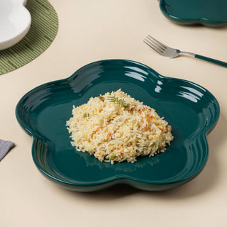 Teal Bloom Daisy Platter 10 Inch