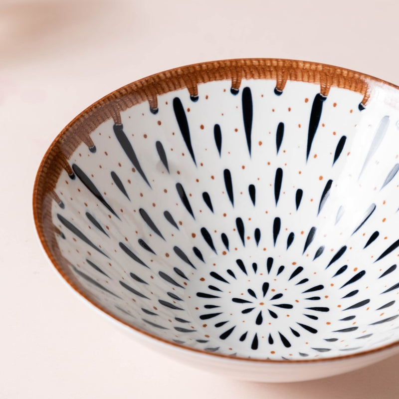 Dewdrop Ceramic Ramen Bowl 8 Inch 750 ml - Soup bowl, ceramic bowl, ramen bowl, serving bowls, salad bowls, noodle bowl | Bowls for dining table & home decor