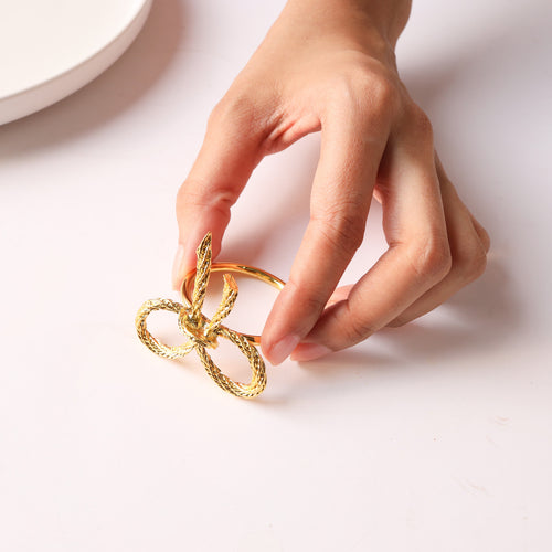 Golden Napkin Ring Holder