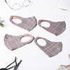 Checkered Pollution Protect Face Mask Brown Set Of 4