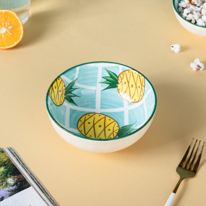 Pineapple Fiesta Serving Bowl - Bowl, ceramic bowl, serving bowls, noodle bowl, salad bowls, bowl for snacks, large serving bowl | Bowls for dining table & home decor