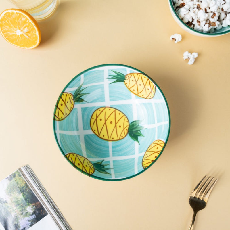 Pineapple Fiesta Serving Bowl - Bowl, ceramic bowl, serving bowls, noodle bowl, salad bowls, bowl for snacks, large serving bowl | Bowls for dining table & home decor