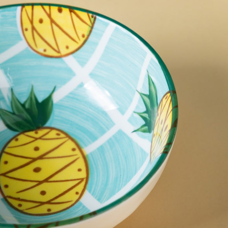 Pineapple Fiesta Serving Bowl - Bowl, ceramic bowl, serving bowls, noodle bowl, salad bowls, bowl for snacks, large serving bowl | Bowls for dining table & home decor
