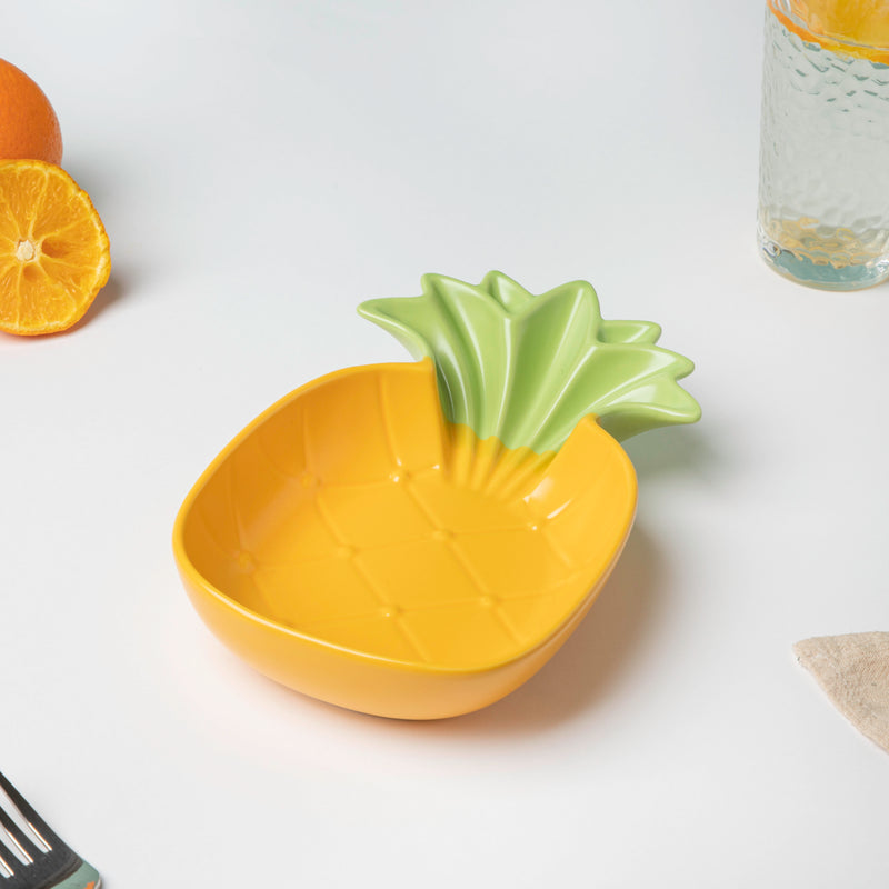 Perky Pineapple Textured Snack Plate 8 Inch - Serving plate, snack plate, dessert plate | Plates for dining & home decor