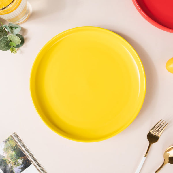 Solid Colored Dinner Plate Yellow 10 Inch