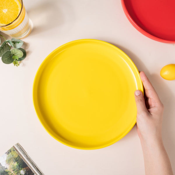 Solid Colored Dinner Plate Yellow 10 Inch