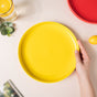 Solid Colored Dinner Plate Yellow 10 Inch - Serving plate, rice plate, ceramic dinner plates| Plates for dining table & home decor