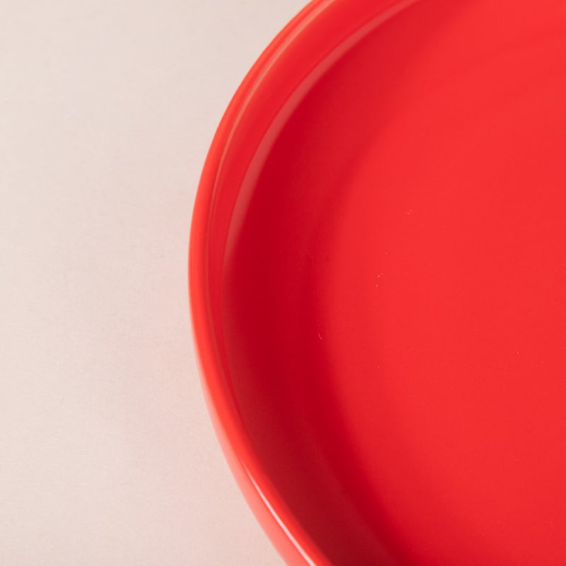 Solid Colored Dinner Plate Red - Serving plate, rice plate, ceramic dinner plates| Plates for dining table & home decor