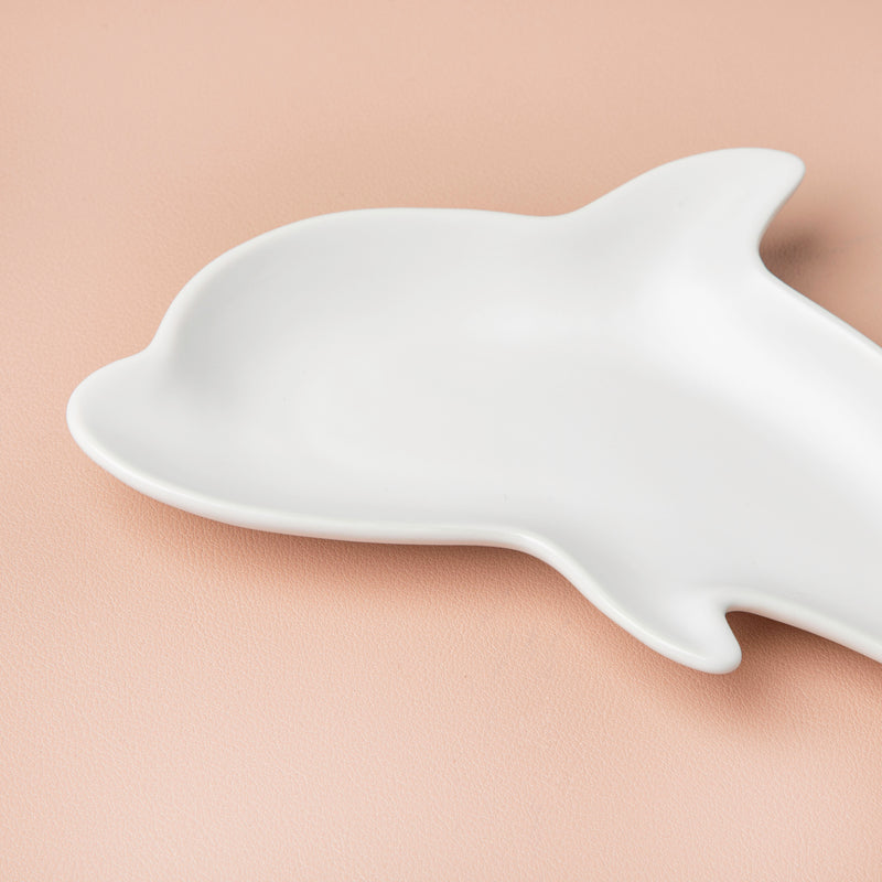 Cloud White Dolphin Snack Plate 8 Inch - Serving plate, snack plate, dessert plate | Plates for dining & home decor