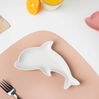 Cloud White Dolphin Snack Plate 8 Inch