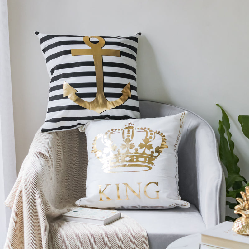 White and Gold Pillow Case