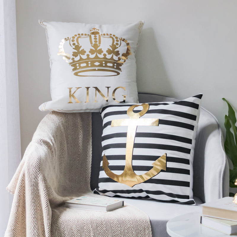 White and Gold Pillow Case