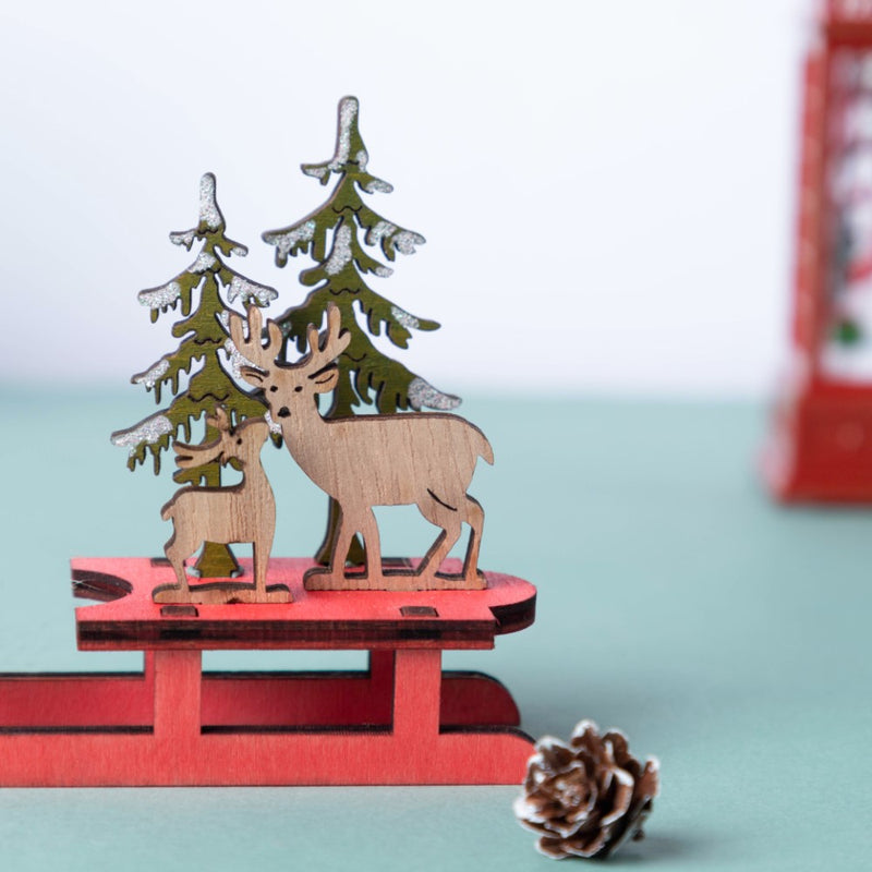 DIY Reindeer Sleigh Wooden Ornament - Showpiece | Home decor item | Room decoration item