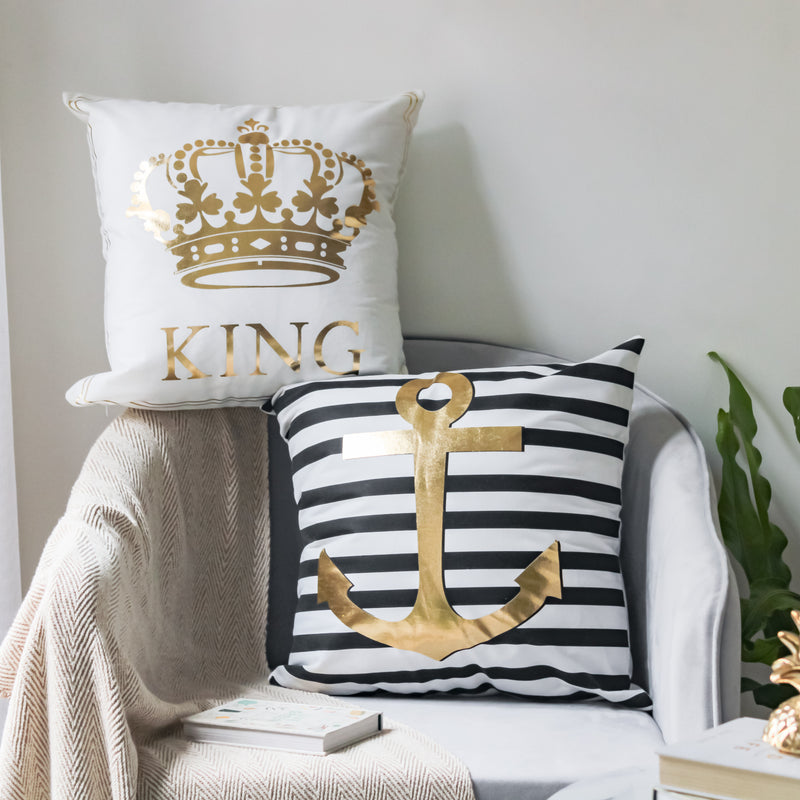 White and Gold Pillow Case