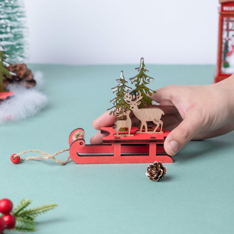 DIY Reindeer Sleigh Wooden Ornament - Showpiece | Home decor item | Room decoration item