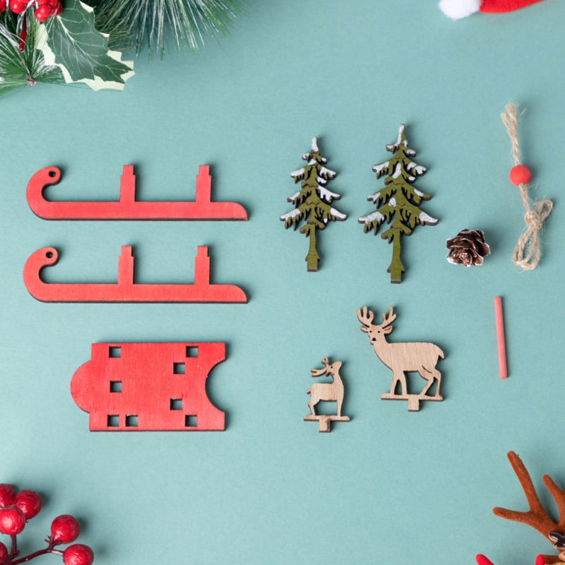 DIY Reindeer Sleigh Wooden Ornament - Showpiece | Home decor item | Room decoration item