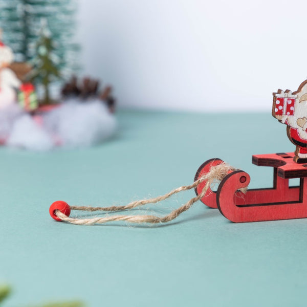 DIY Santa Sleigh Wooden Ornament