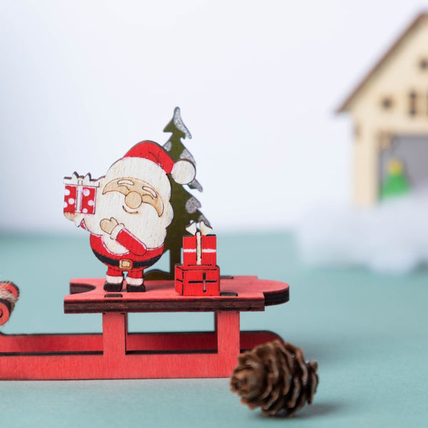 DIY Santa Sleigh Wooden Ornament