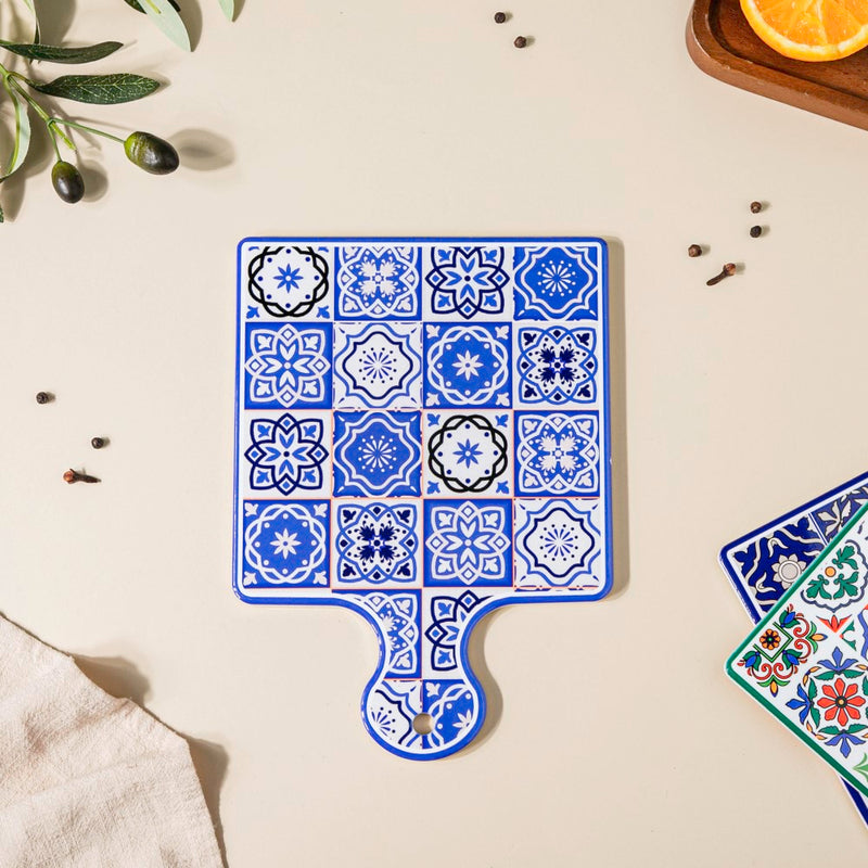 Mezze Ceramic Platter Blue 9 Inch - Ceramic platter, serving platter, fruit platter | Plates for dining table & home decor