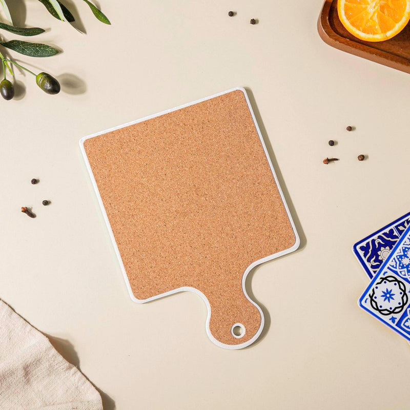 Mediterranean Trivet With Handle Multicolour 9 Inch - Ceramic platter, serving platter, fruit platter | Plates for dining table & home decor