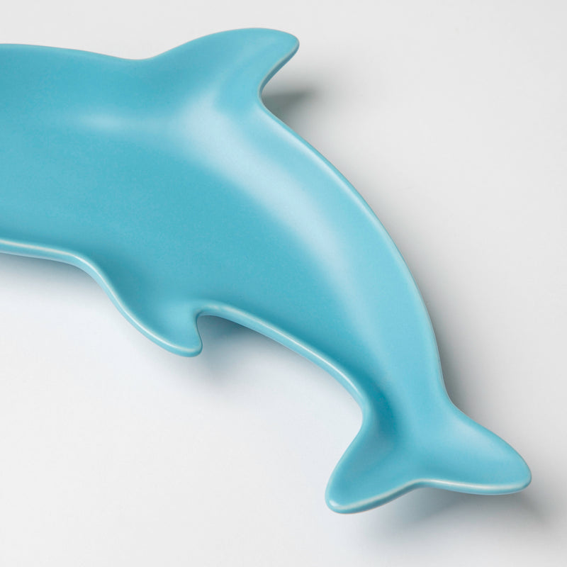 Ocean Blue Dolphin Snack Plate 8 Inch - Serving plate, snack plate, dessert plate | Plates for dining & home decor