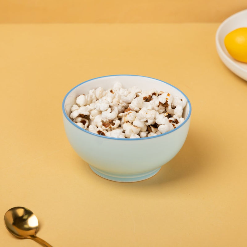 Riona Ceramic Side Bowl Blue 300 ml - Bowl,ceramic bowl, snack bowls, curry bowl, popcorn bowls | Bowls for dining table & home decor