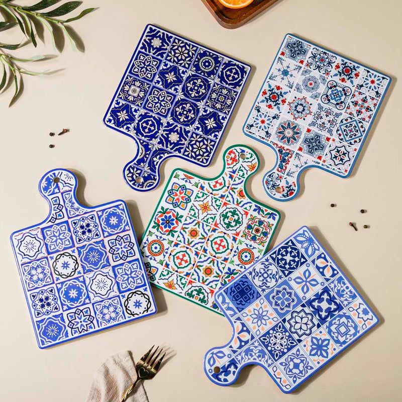 Mezze Ceramic Platter Blue 9 Inch - Ceramic platter, serving platter, fruit platter | Plates for dining table & home decor