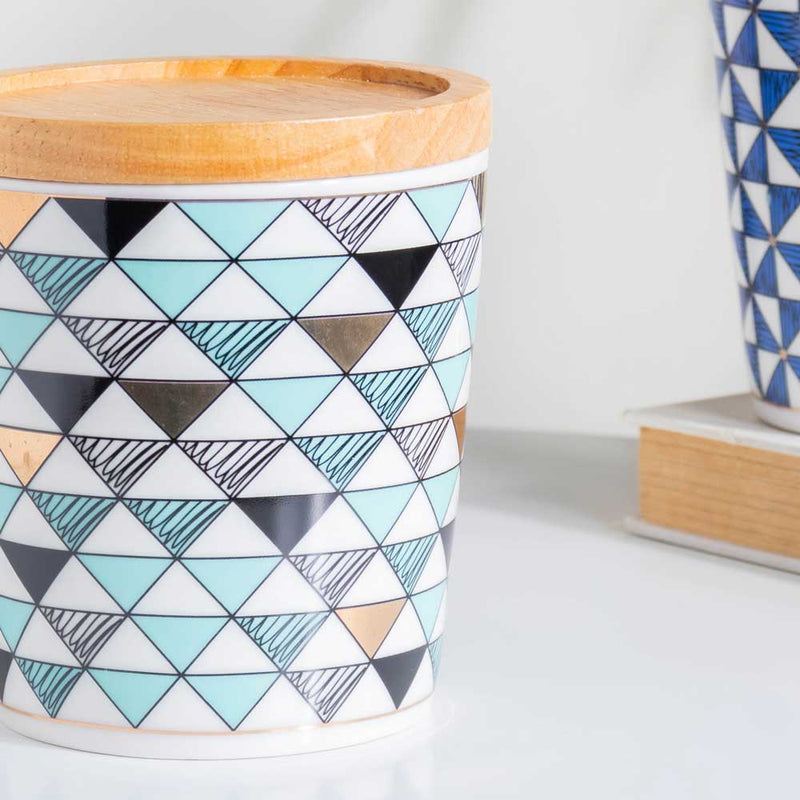 Mosaic Multicoloured Mug With Wooden Lid 500 ml- Mug for coffee, tea mug, cappuccino mug | Cups and Mugs for Coffee Table & Home Decor