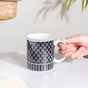 Trellis Gloss Ceramic Mug Black 300 ml- Mug for coffee, tea mug, cappuccino mug | Cups and Mugs for Coffee Table & Home Decor