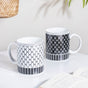 Trellis Gloss Ceramic Mug Black 300 ml- Mug for coffee, tea mug, cappuccino mug | Cups and Mugs for Coffee Table & Home Decor