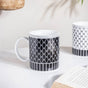 Trellis Gloss Ceramic Mug Black 300 ml- Mug for coffee, tea mug, cappuccino mug | Cups and Mugs for Coffee Table & Home Decor