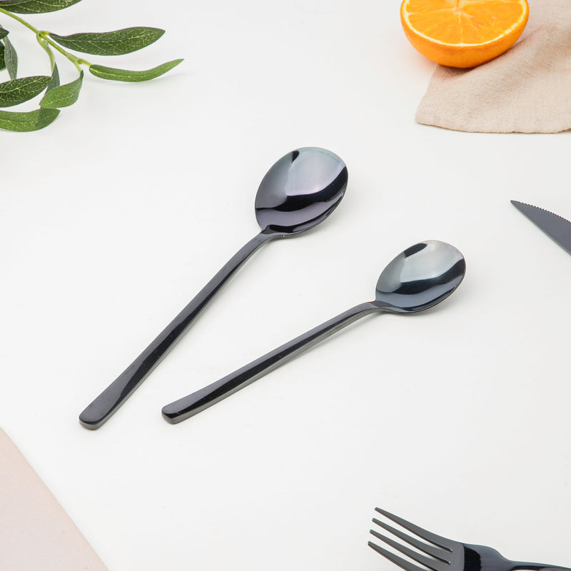 Vintage Stainless Steel Cutlery Set Of 4 Black
