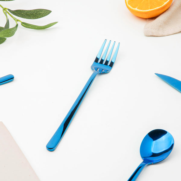 Vintage Stainless Steel Cutlery Set Of 4 Blue