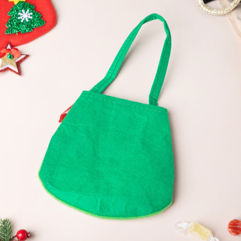 Christmas Reindeer Quirky Gift Bag Green 6 Inch