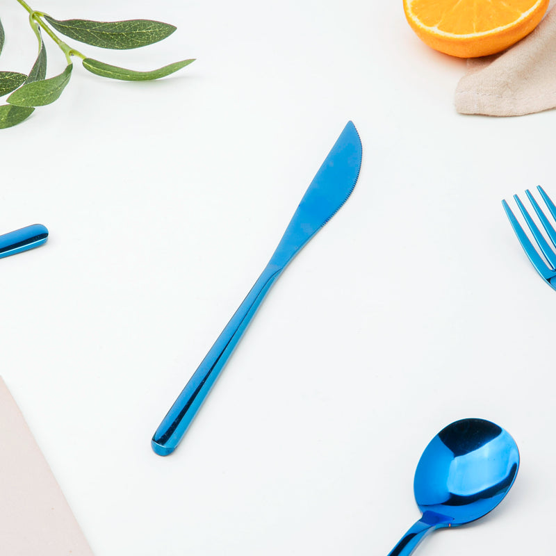 Vintage Stainless Steel Cutlery Set Of 4 Blue