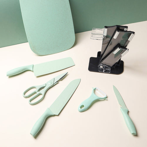 Knife Block Set - Green - Kitchen Tool
