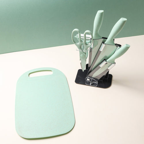 Knife Block Set - Green - Kitchen Tool