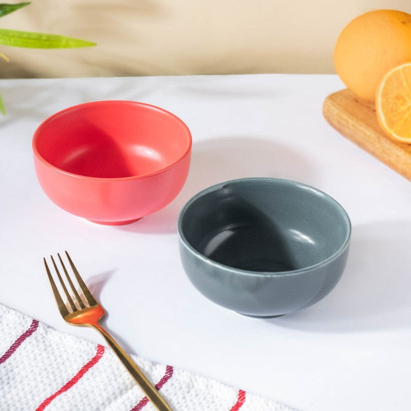 Miso Smooth Ceramic Snack Bowl Red 200 ml - Bowl,ceramic bowl, snack bowls, curry bowl, popcorn bowls | Bowls for dining table & home decor