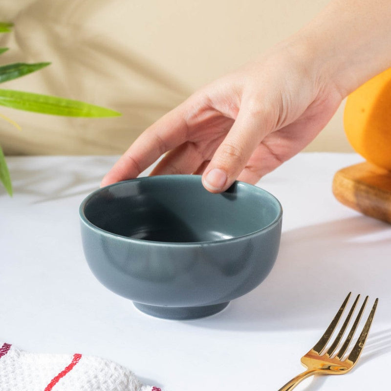 Miso Smooth Ceramic Snack Bowl Grey 200 ml - Bowl,ceramic bowl, snack bowls, curry bowl, popcorn bowls | Bowls for dining table & home decor