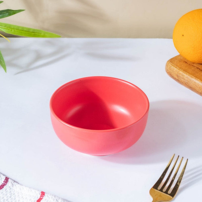 Miso Smooth Ceramic Snack Bowl Red 200 ml - Bowl,ceramic bowl, snack bowls, curry bowl, popcorn bowls | Bowls for dining table & home decor
