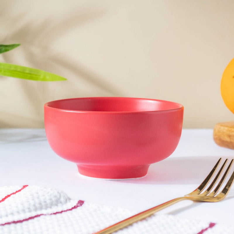 Miso Smooth Ceramic Snack Bowl Red 200 ml - Bowl,ceramic bowl, snack bowls, curry bowl, popcorn bowls | Bowls for dining table & home decor